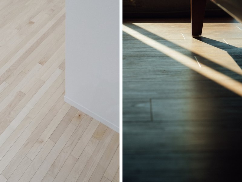 Hardwood Flooring in soft and hard lighting